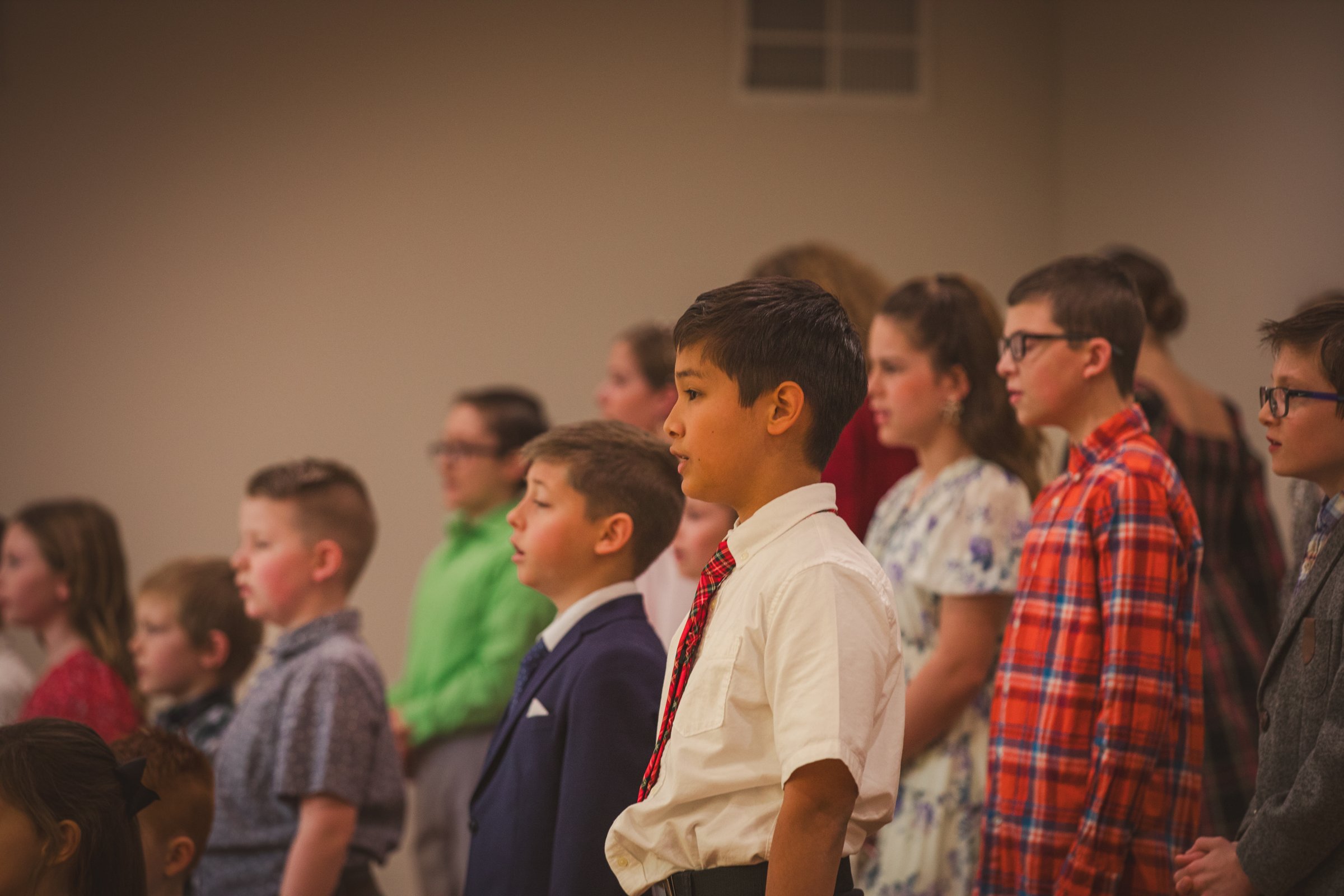 Children choir singing